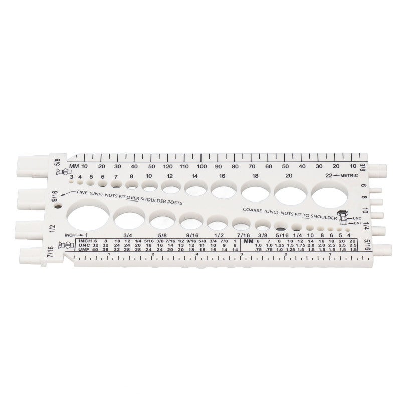 Nut Bolt Thread Gauge 3.3 X 8.7 Inches Heavy Duty Reinforced Plastic - Accurate Integrated Design Nut Bolt Checker for Garage Workshop Toolbox - Image 5