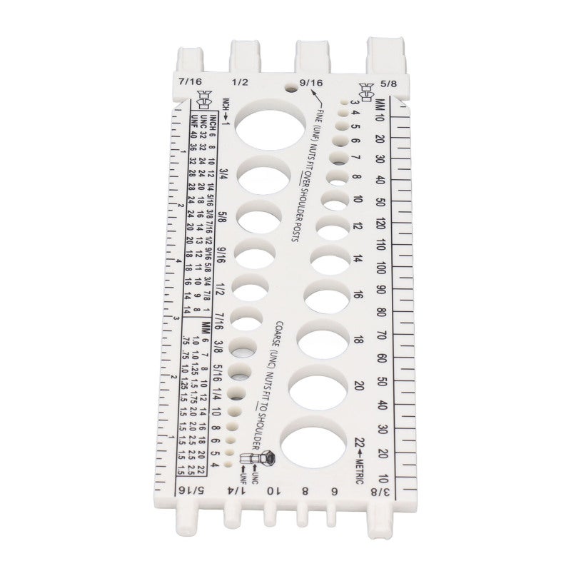 Nut Bolt Thread Gauge 3.3 X 8.7 Inches Heavy Duty Reinforced Plastic - Accurate Integrated Design Nut Bolt Checker for Garage Workshop Toolbox - Image 3