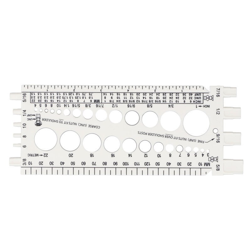 Nut Bolt Thread Gauge 3.3 X 8.7 Inches Heavy Duty Reinforced Plastic - Accurate Integrated Design Nut Bolt Checker for Garage Workshop Toolbox - Image 1