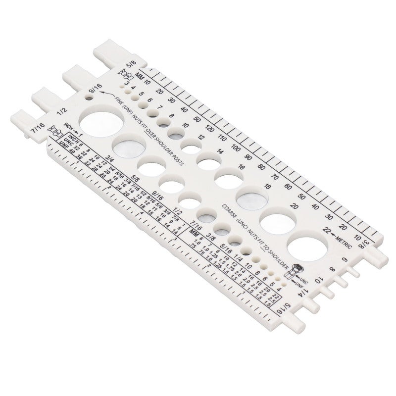 Nut Bolt Thread Gauge 3.3 X 8.7 Inches Heavy Duty Reinforced Plastic - Accurate Integrated Design Nut Bolt Checker for Garage Workshop Toolbox - Image 4