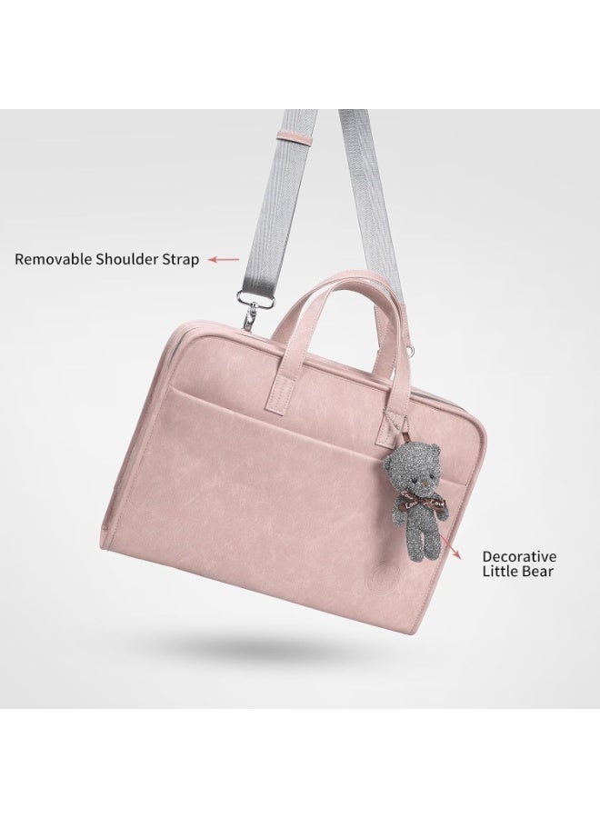 Bukela Laptop Bag with Shoulder Strap & Handle, Compatible with MacBook Pro 13.3 Inch, HP, Dell, Acer, Asus, Pink - Image 4