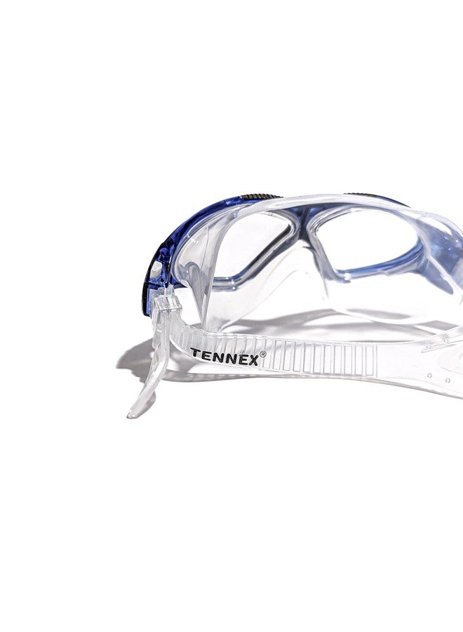TENNEX Swimming Goggles T-555, Anti-Fog, Leak-Proof, UV-Protected, With Ear Plugs, Adult Size, Blue - Image 5