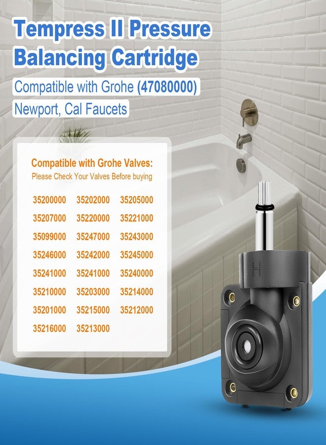 خرطوشة دش بديلة متوافقة مع Grohe 47080000، خرطوشة موازنة ضغط متوافقة مع حوض الاستحمام Tempress II لموازنة الضغط، خرطوشة دش متوافقة مع صمام دش Grohe - Image 2