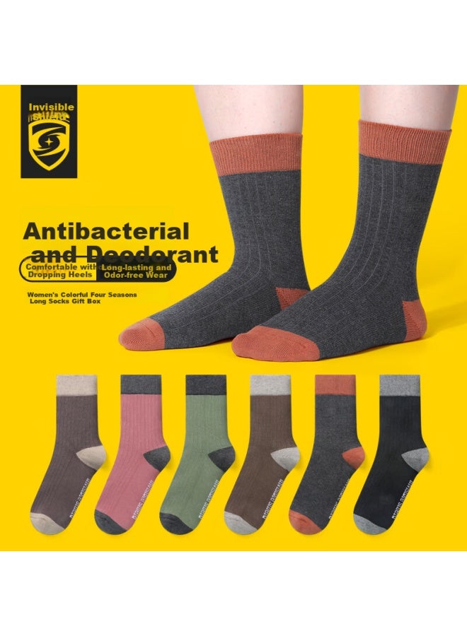 Invisible Yinxiangdun 100% Xinjiang Cotton Antibacterial Deodorant Women's Socks, Sweat-absorbing Quick-drying Sweet Retro Fashionable Thigh-high Socks - Image 3