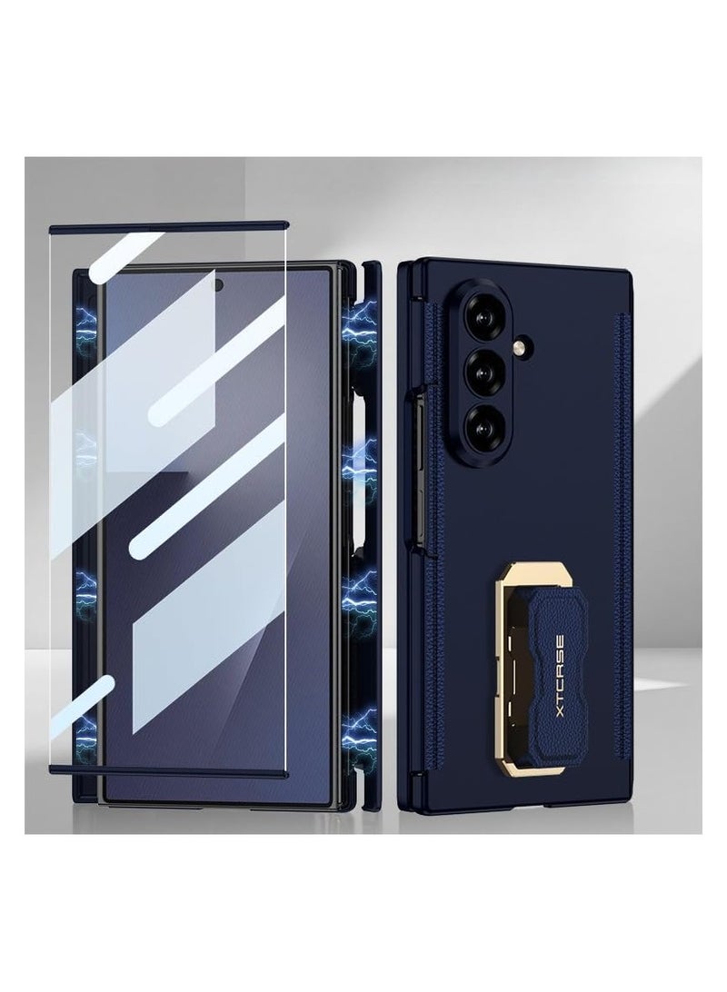 Case Compatible with Samsung Galaxy Z Trifold 5G, 【with High-Definition Tempered Film 】 【Wristband Rotating Bracket】, Fully Enclosed Hinge Folding Anti Drop Shell Cover