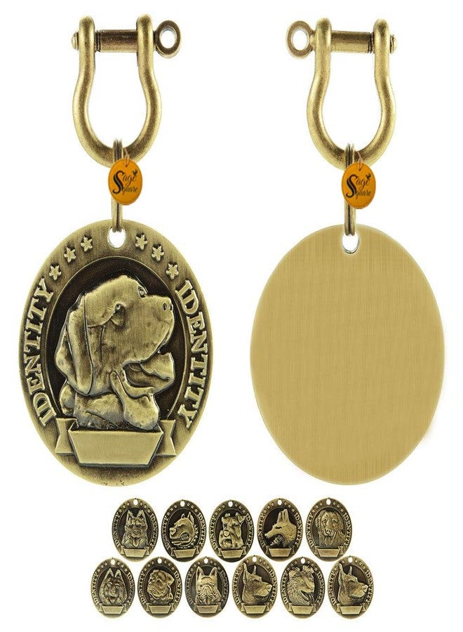 سايج سكوير قلادة تذكارية مربعة الشكل من البرونز العتيق، تُستخدم كطوق تعريف للكلاب (عشوائي) (قطعة واحدة) - Image 1