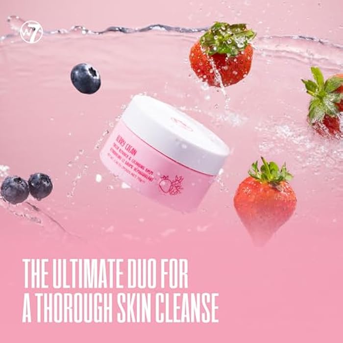 W7 Berry Clean Cleansing Balm & Hydrating Foam Cleanser Set – Gently Removes Makeup, Dirt & Impurities – Infused with Fruit Extracts & Vitamin E to Help Nourish, Soothe, and Protect the Skin - Image 3