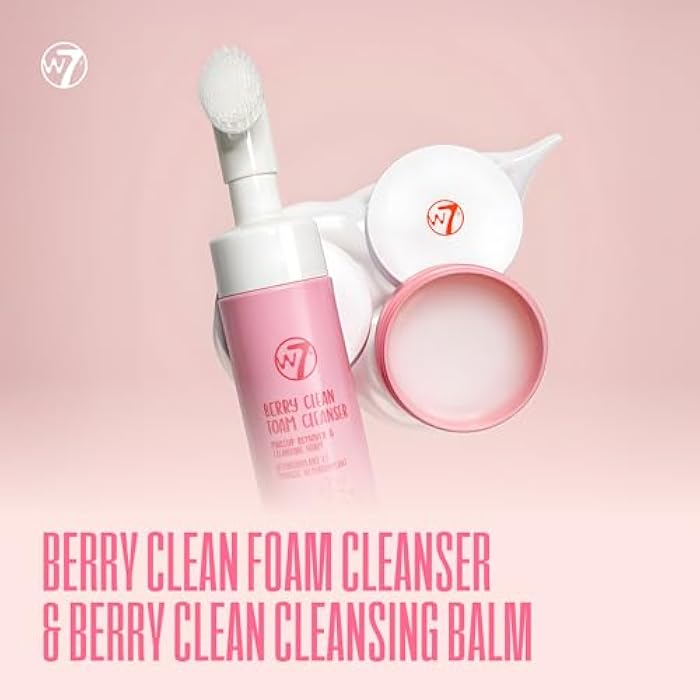 W7 Berry Clean Cleansing Balm & Hydrating Foam Cleanser Set – Gently Removes Makeup, Dirt & Impurities – Infused with Fruit Extracts & Vitamin E to Help Nourish, Soothe, and Protect the Skin - Image 2