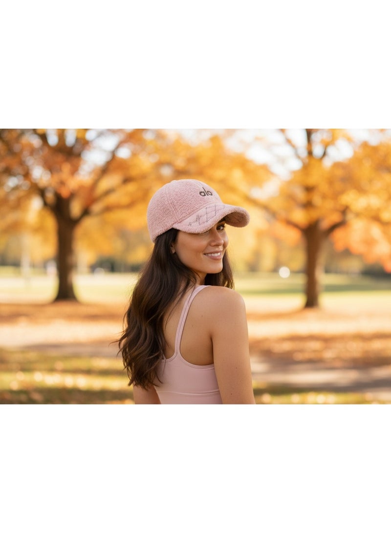 alo Women's winter "sherpa" cape, soft and stylish design - light pink - warm and elegant - Image 3