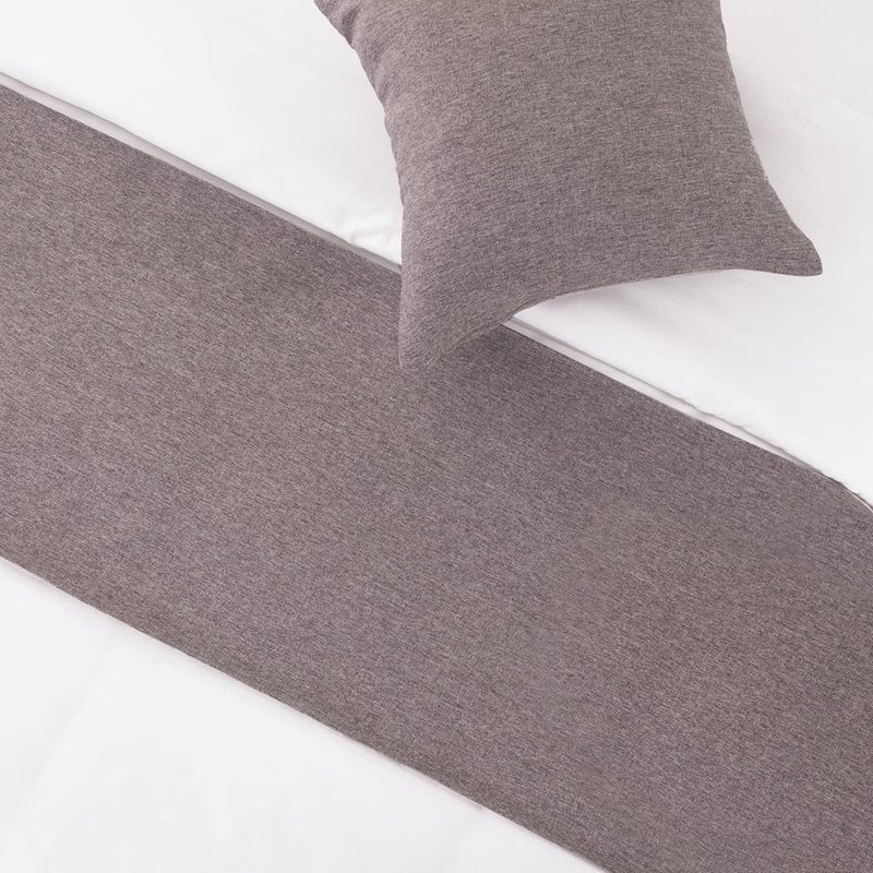 AMBERIS Bed Runner Light Grey, Imitation Linen Decorative Bed Scarf for Home Hotel - Image 3