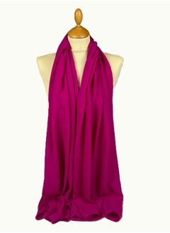 Perfectory PERFECTORY Women Lightweight Solid Chiffon Hijab Shawl Soft Premium Abaya Shawl Wrap Scarves, Long Bridal Hijab Scarf- Hot Pink  - Image 1