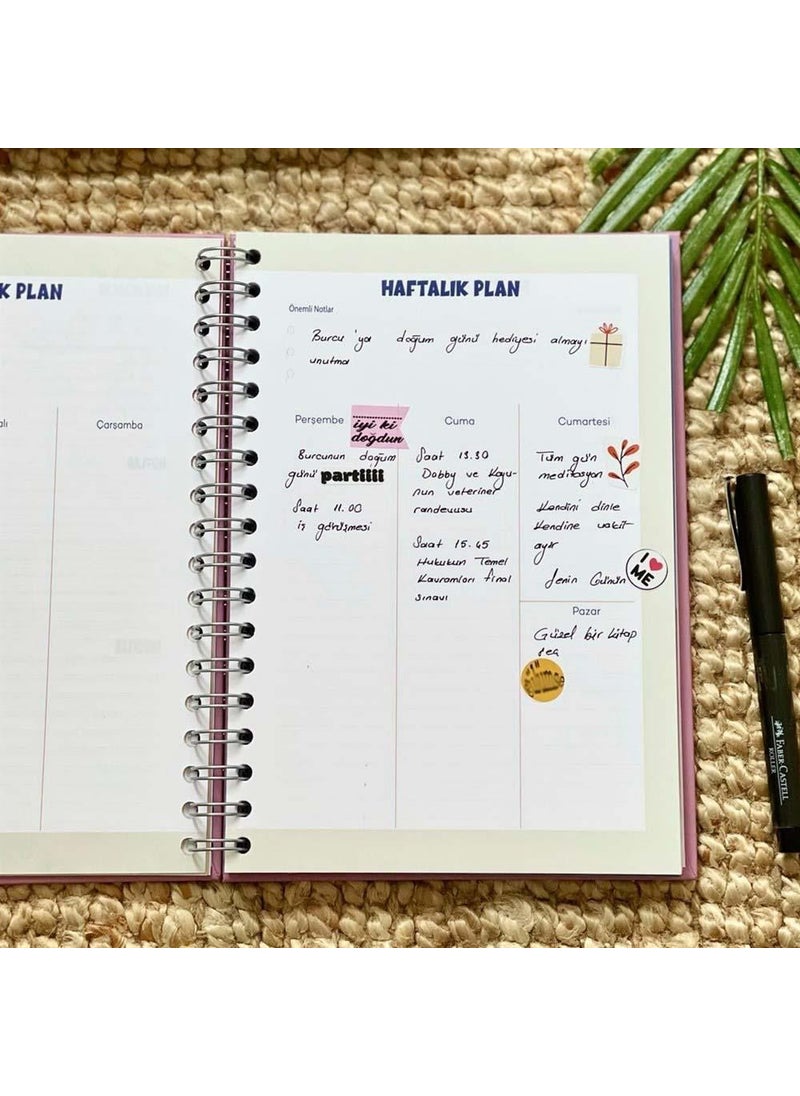 Patladı Gitti - Exploded and Gone My Adventure Book Designed Undated Talking Agenda Weekly Planner Notebook with Spiral Stickers - Image 1