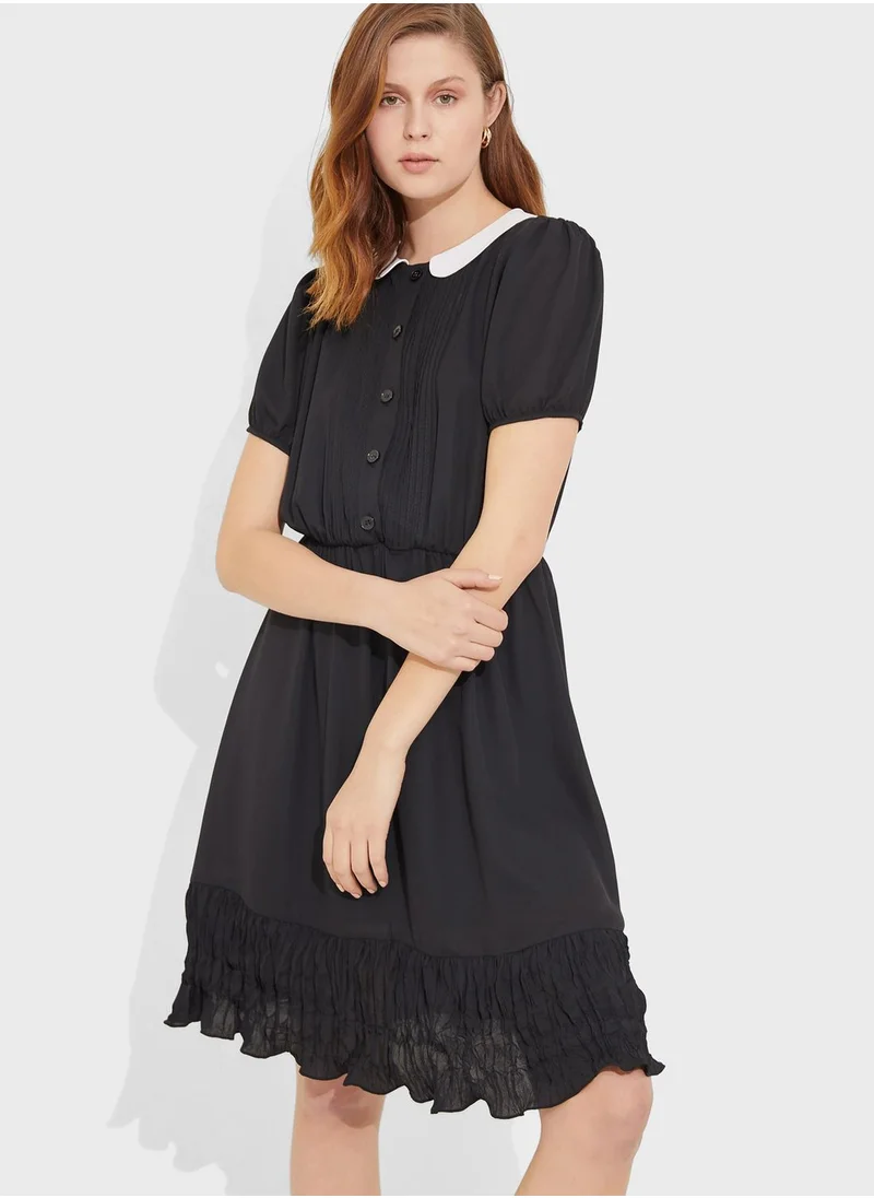 Adl Button Detail Shirt Dress