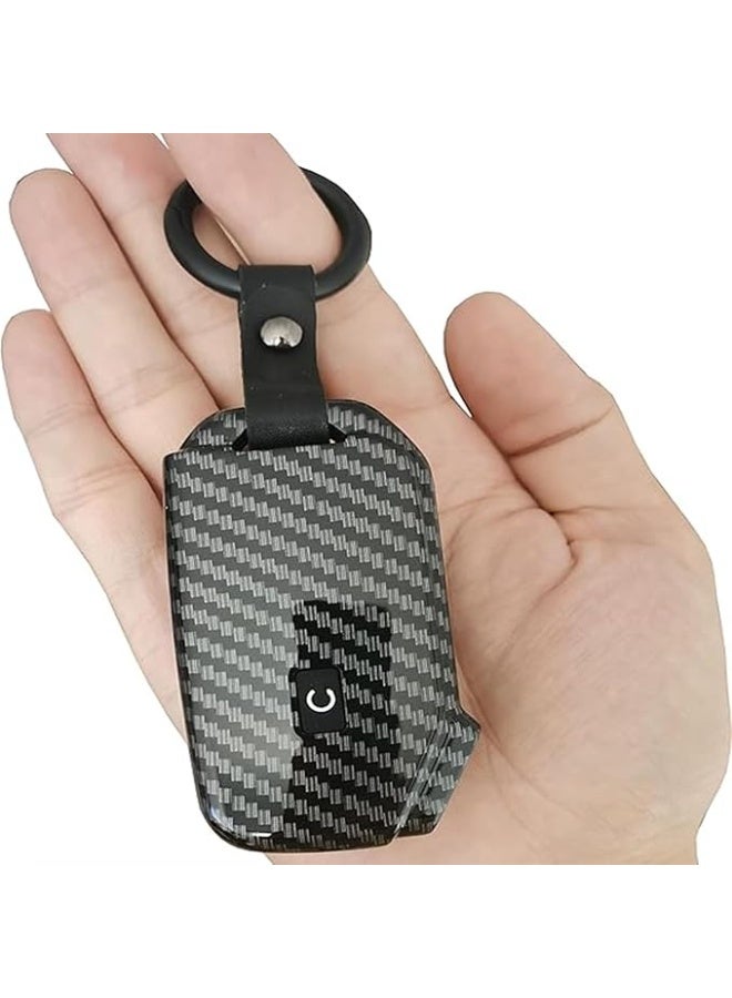 NOSKIN Carbon Fiber Key Fob Cover with Keychain,ABS Plastic Protective Case,Fit for Kia Ceed Cerato Forte Niro Seltos Sorento Soul Sportage Telluride - Image 2