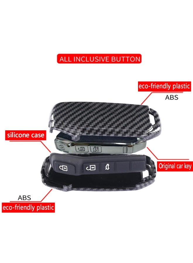NOSKIN Carbon Fiber Key Fob Cover with Keychain,ABS Plastic Protective Case,Fit for Kia Ceed Cerato Forte Niro Seltos Sorento Soul Sportage Telluride - Image 3
