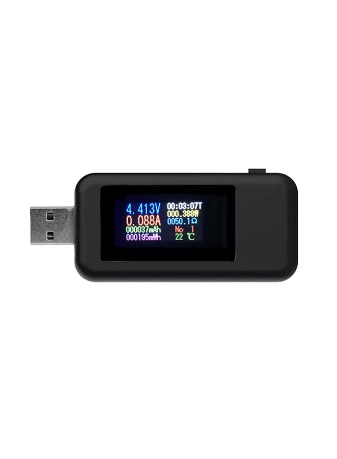 جهاز اختبار رقمي 10 في 1 بشاشة LCD ومنفذ USB أسود - Image 1