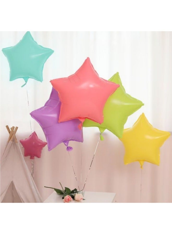 10 قطع من بالونات رقائق الألومنيوم على شكل نجمة لتزيين حفلات أعياد الميلاد للأطفال، متعددة الألوان - Image 2