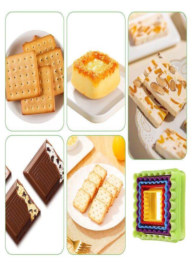 Apausvcm 11Pcs Plastic Cookie Cutter Set, Multi-size Biscuit Cutters for Sandwich Cake Fondant Fruit Vegetable Baking DIY (Square and Round) - Image 5
