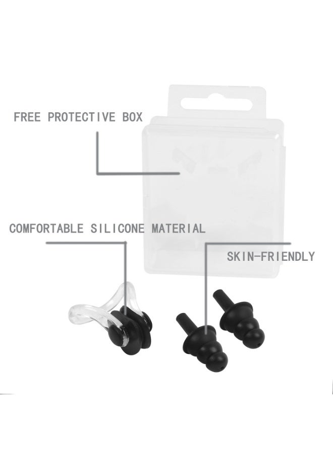 Mijioceon Men's swimming suit, swimming cap, swimming trunks, swimming goggles, nose clip, earplugs essential set  - Image 5