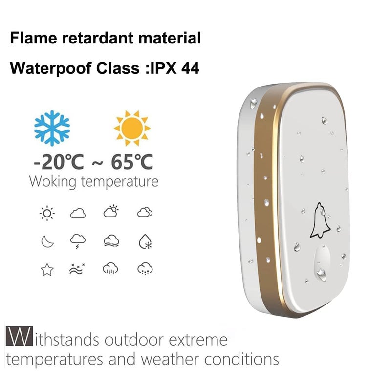 LUAMB Wireless Doorbell, 1,000ft Range Loud Enough with 5Volume Levels and Mute Mode Door Chimes LED Flashing - Image 5