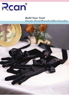 Rcan Ladies Elegant French Vintage Sunscreen Satin Gloves Bridal Wedding Dress Wrist Accessories Sweet Bow Long Gloves for Women Free Size  - Image 3