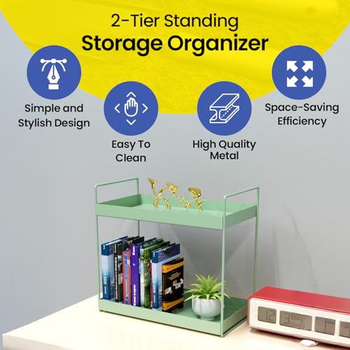 WonderStand NOVA (Pistachio Green) | 2-Tier Countertop Multipurpose Organizer|Tiered Shelf Storage Rack, Counter Top Organiser Storage Shelf for Home Kitchen and Bathroom - Image 4