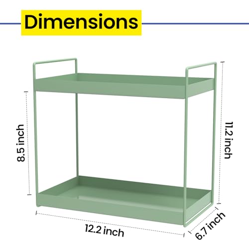 WonderStand NOVA (Pistachio Green) | 2-Tier Countertop Multipurpose Organizer|Tiered Shelf Storage Rack, Counter Top Organiser Storage Shelf for Home Kitchen and Bathroom - Image 3