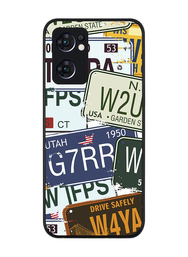 Stylizedd Rugged Black edge case for Oppo Reno7 5G  Slim fit Soft Case Flexible Rubber Edges Anti Drop TPU Gel Thin Cover - Number Plates - Image 1