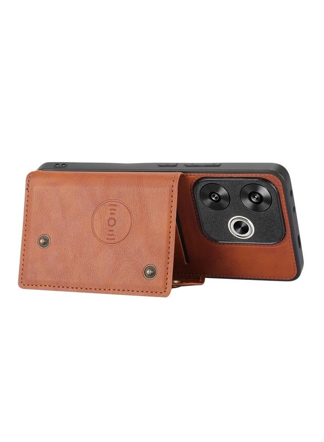 S-TOP Case For Redmi Turbo 3 Double Buckle Card Slots Magnetic Phone Case - Image 4