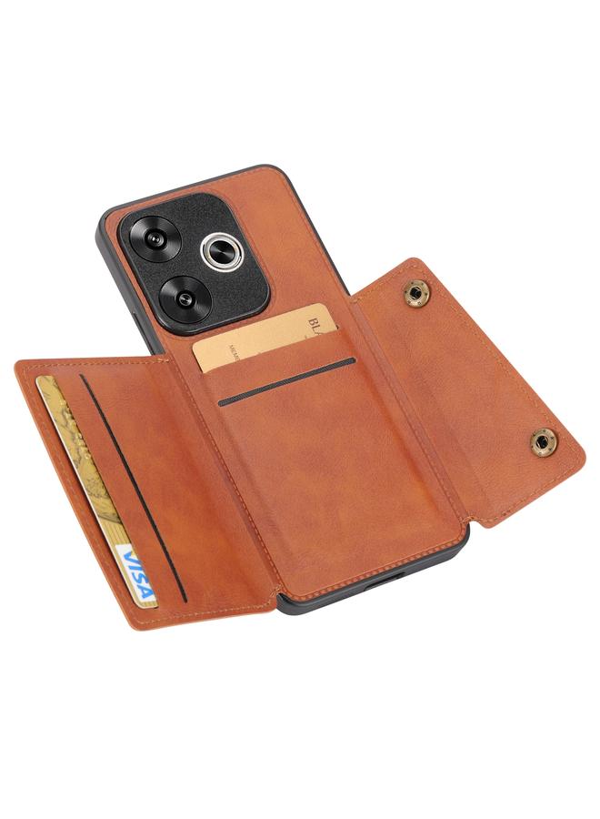S-TOP Case For Redmi Turbo 3 Double Buckle Card Slots Magnetic Phone Case - Image 3