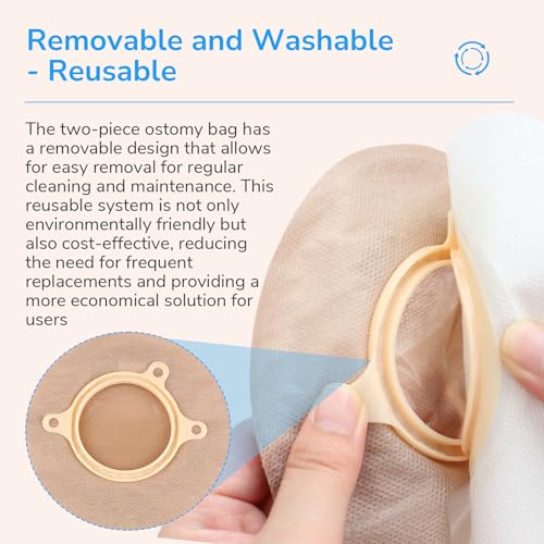 Heagimed 30 PCS Ostomy Supplies Colostomy Bags Two Piece Drainable Pouches with Closure, Ileostomy Stoma Care, Cut-to-Fit, 60mm Max, (20PCS Bags+10PCS Barrier) - Image 4