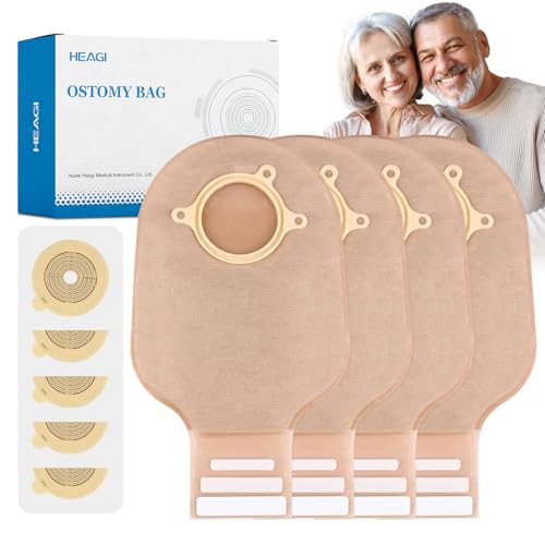 Heagimed 30 PCS Ostomy Supplies Colostomy Bags Two Piece Drainable Pouches with Closure, Ileostomy Stoma Care, Cut-to-Fit, 60mm Max, (20PCS Bags+10PCS Barrier) - Image 1