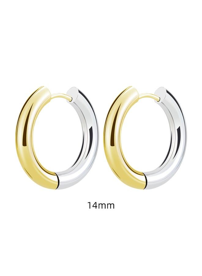 Titanium Steel Earrings Light Luxury Niche High-end Sense Electroplating Elegant Gradient European And American Women's Earrings Ear Buckle 