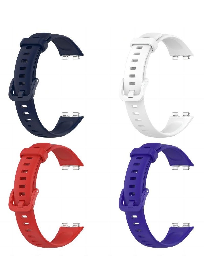 أتش دبليو - 4 قطعسوار سيليكون لساعة Huawei Band 8 و Huawei Band 9 حزام ساعة ذكية أساور سوار بروسليت رياضي للإستبدال - Image 1