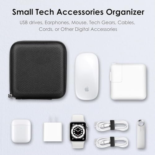 VERTUS® Travel Case for MacBook Charger | Portable Gadget Organiser for MacBook Power Adapter | Storage Organizer Bag for Laptop Accessories, Magic Mouse, USB Drives, GoPro Gadgets (Hard|Black) - Image 2