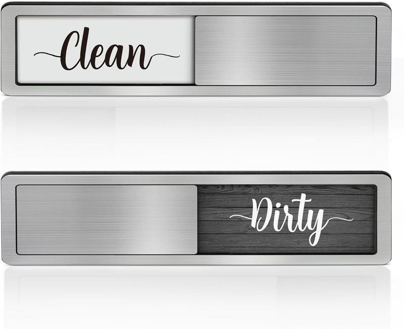 Abudada Dishwasher Magnet Clean Dirty Sign - Stainless Steel Dishwasher Magnetic Sign - Clean & Dirty Dishwasher Slider Easy to Indicator - Kitchen Gadgets - Image 1