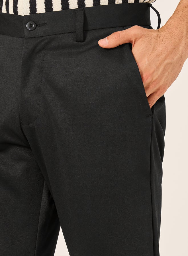 Styli Solid Slim Fit Knitted Pants - Image 4