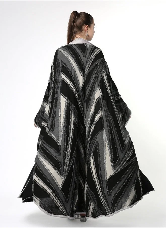 لاين 73 باي زهرة Beige-Collared Kimono Abaya
