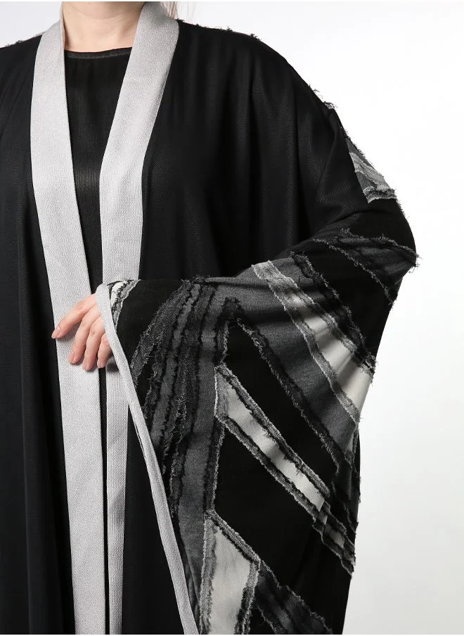 لاين 73 باي زهرة Beige-Collared Kimono Abaya