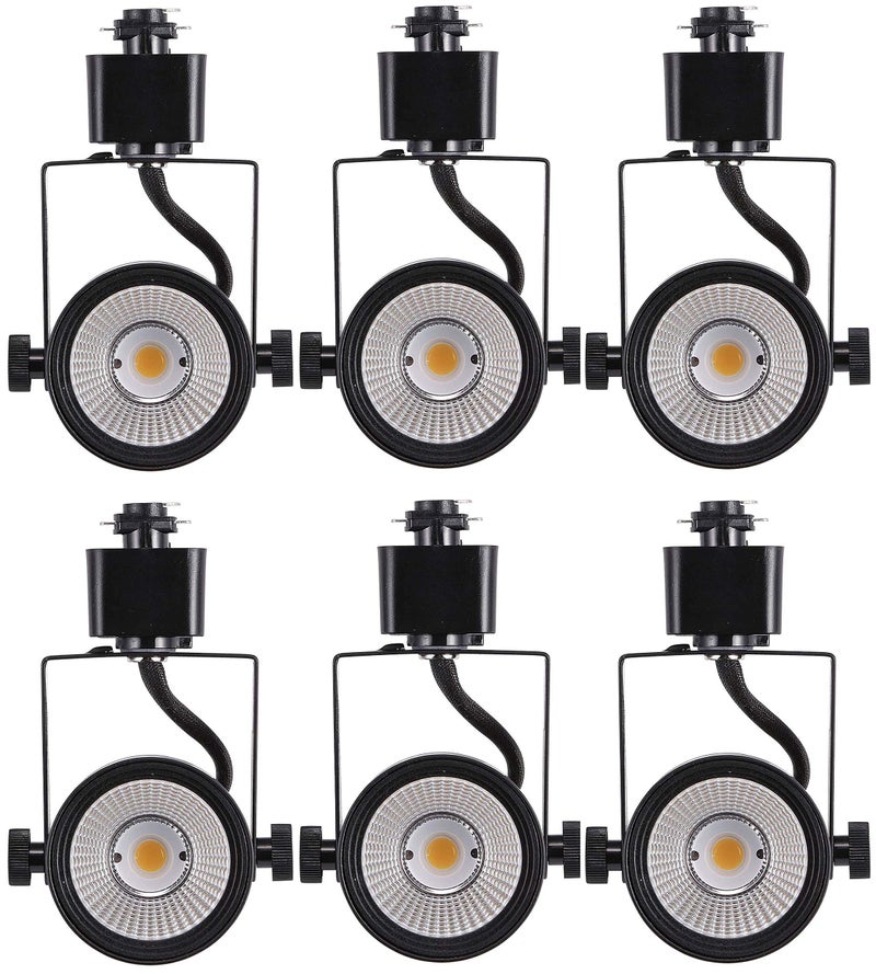 CLOUDY BAY 8W Dimmable LED Track Light Head,4000K Cool White CRI90+ True Color Rendering Adjustable Tilt Angle Track Lighting Fixture,40° Angle for Accent Retail,Black Finish,Halo Type- Pack of 6 - Image 1