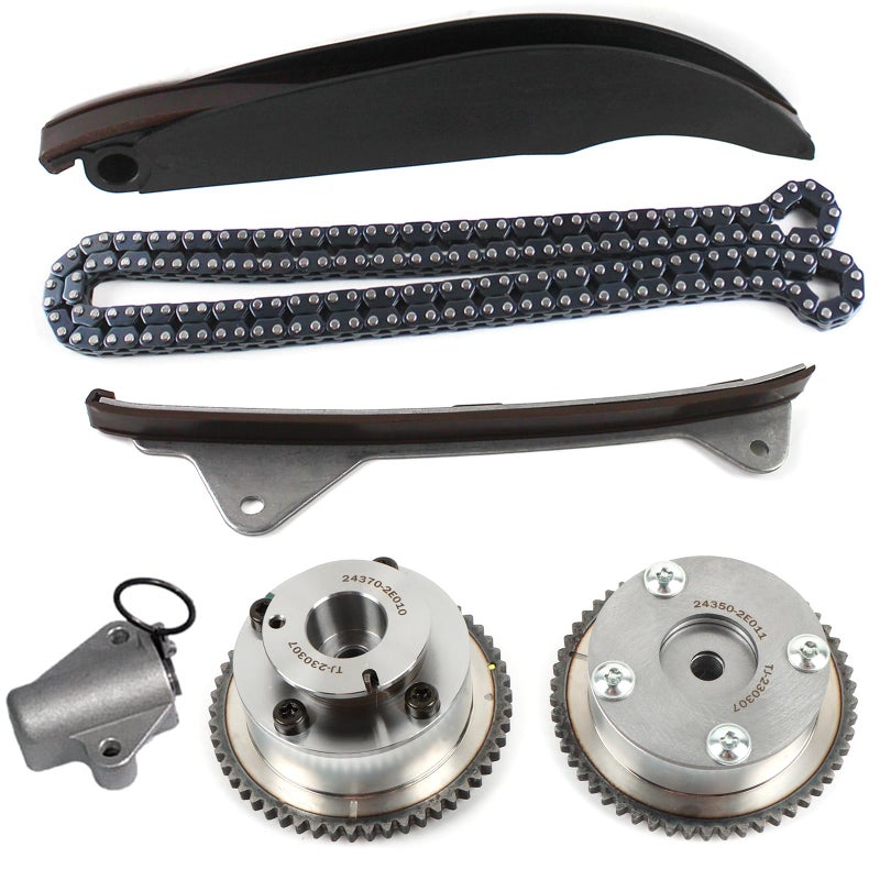 DAYSYORE Timing Chain Kit Intake Exhaust VVT Gear Fits for Kia Soul Forte Cerato Forte5 Sportage for Tucson Kona 20L Replace OE 243212E010 243702E010 243502E011