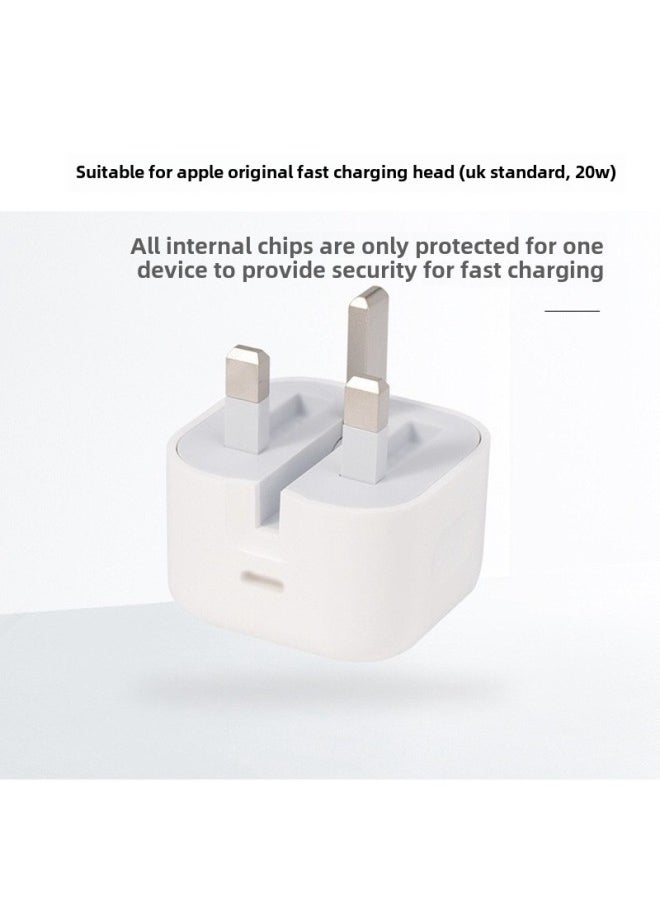 Suitable For Apple Charger PD20W Original British Standard USB-C-port Tablet IPhone Three-legged Fast Charging Head-Specifications:Pd20w British Standard Charging Head