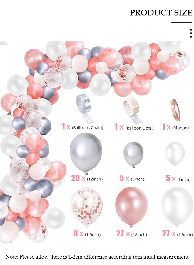 DUNISO 95pcs Multicolor Balloon Garland Arch Kit Pink and White Latex Party Balloons Set For Baby Birthday Wedding Party Background Decorations - Image 2