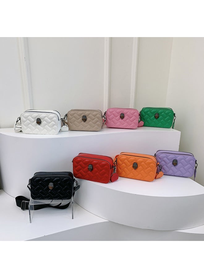 2024 Small Square Bag European And American Popular Shoulder Crossbody Camera Bag Wide Shoulder Strap Eagle Head Small Square Bag For Women-Color:Black-Size:20*7*10  - Image 2