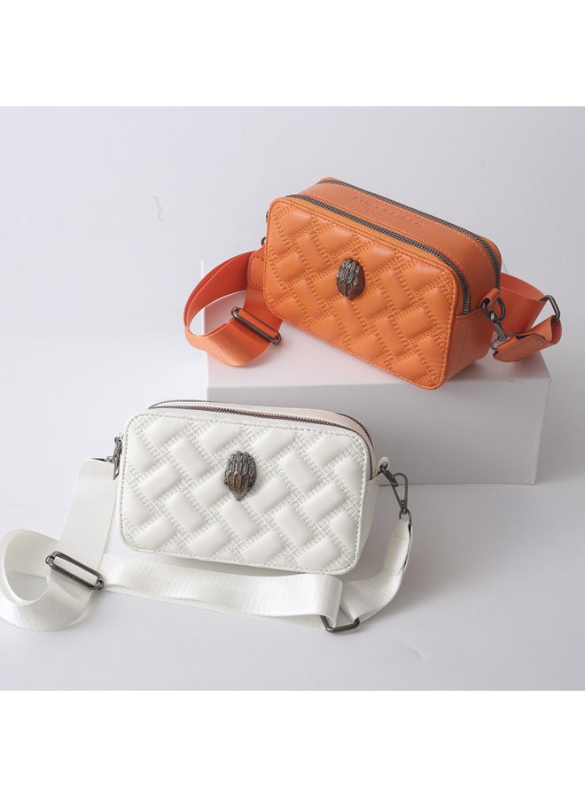 2024 Small Square Bag European And American Popular Shoulder Crossbody Camera Bag Wide Shoulder Strap Eagle Head Small Square Bag For Women-Color:Black-Size:20*7*10  - Image 3