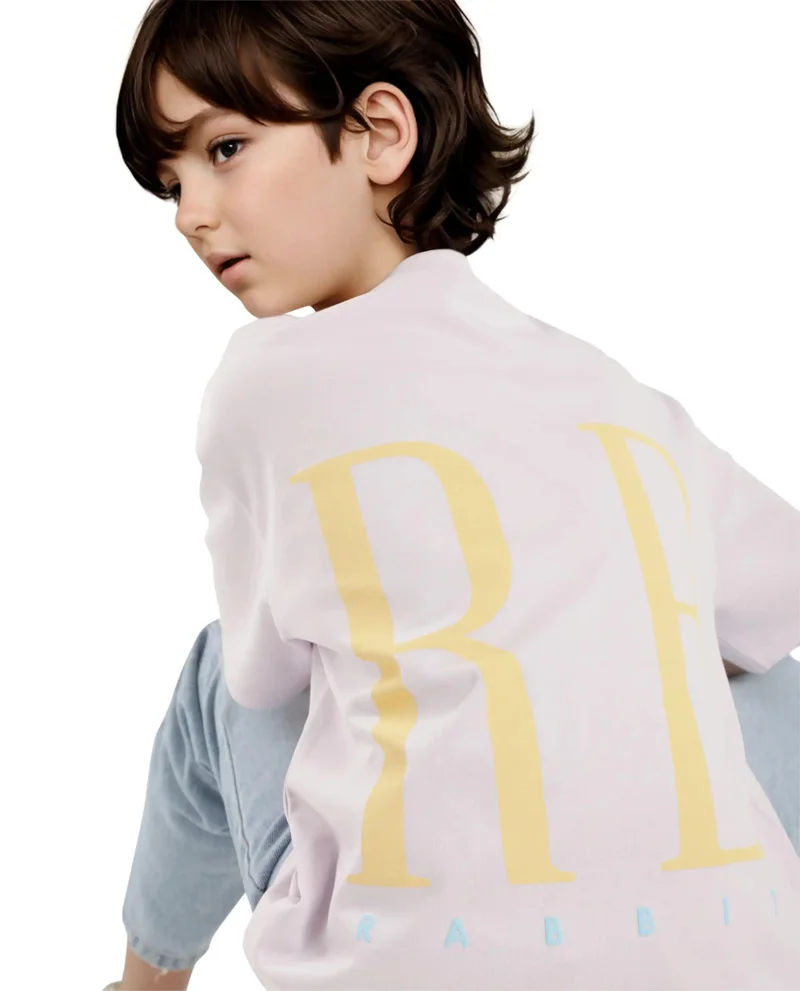 Rare Ones Rare Ones Kids Kin Purple Cotton Half Sleeves Crew Neck Oversized Fit Graphic Print T-Shirt