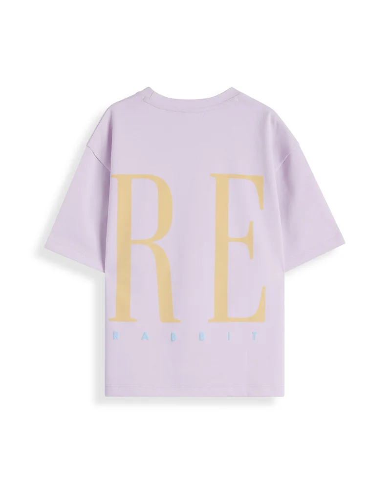 Rare Ones Rare Ones Kids Kin Purple Cotton Half Sleeves Crew Neck Oversized Fit Graphic Print T-Shirt
