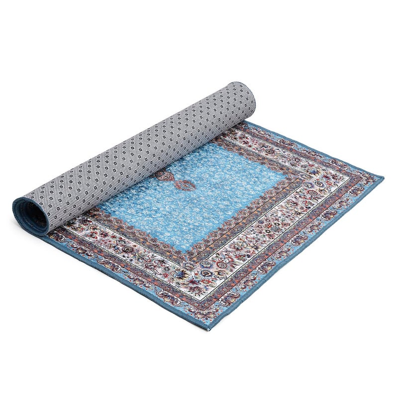 Status Contract Ice Velvet Rugs for Living Room | (Print) Carpet for Living Room Decor | Anti Skid Backing Home Essentials | Aesthetic Vintage Decor Carpet for Bedroom | (4 x 6, D5) - Image 4