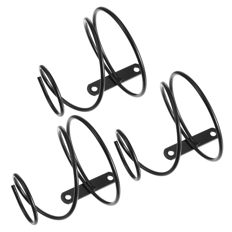 3 Piece Iron Spiral Design Wall Mounted Wine Bottle Display Rack Holder For Kitchen Bar Cellar - Image 2