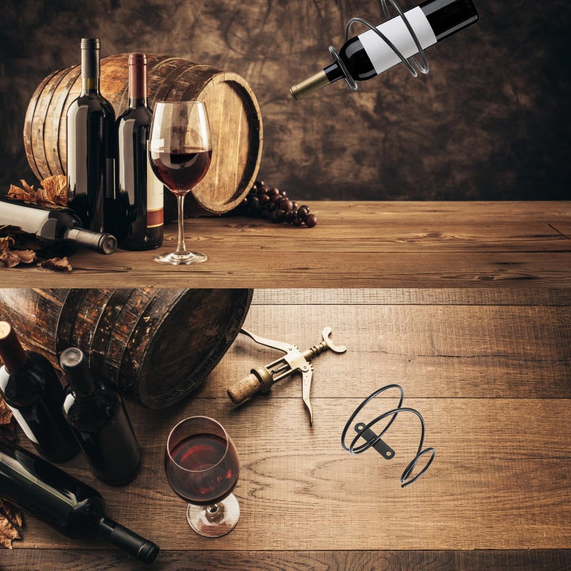 3 Piece Iron Spiral Design Wall Mounted Wine Bottle Display Rack Holder For Kitchen Bar Cellar - Image 5